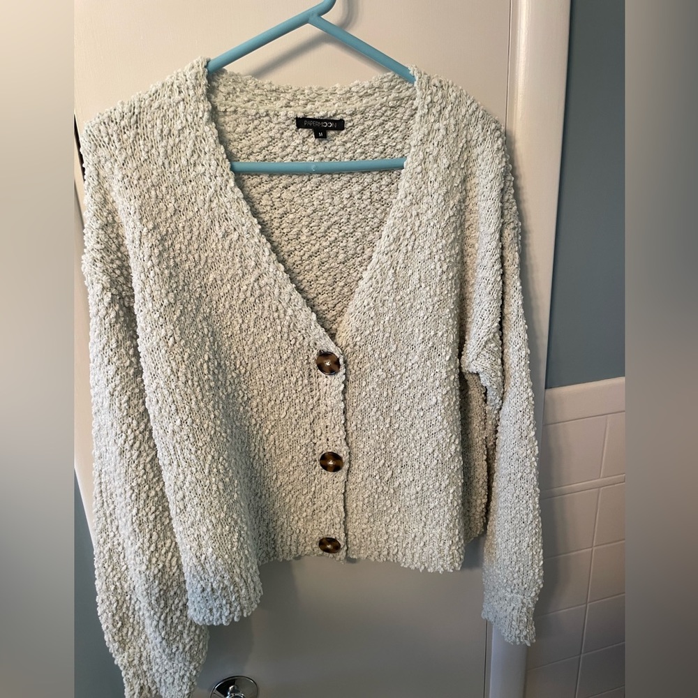 Papermoon Mint Green Cropped Cardigan